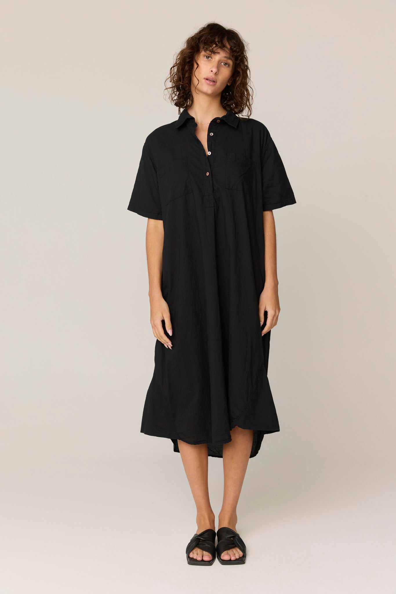 LALA SHIRT DRESS - NOIR