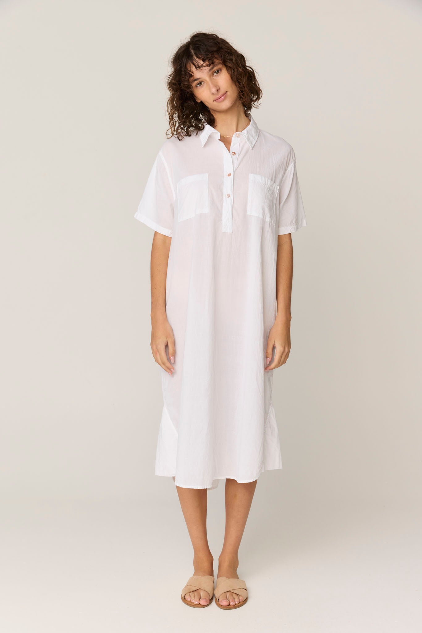 LALA SHIRT DRESS - BLANC