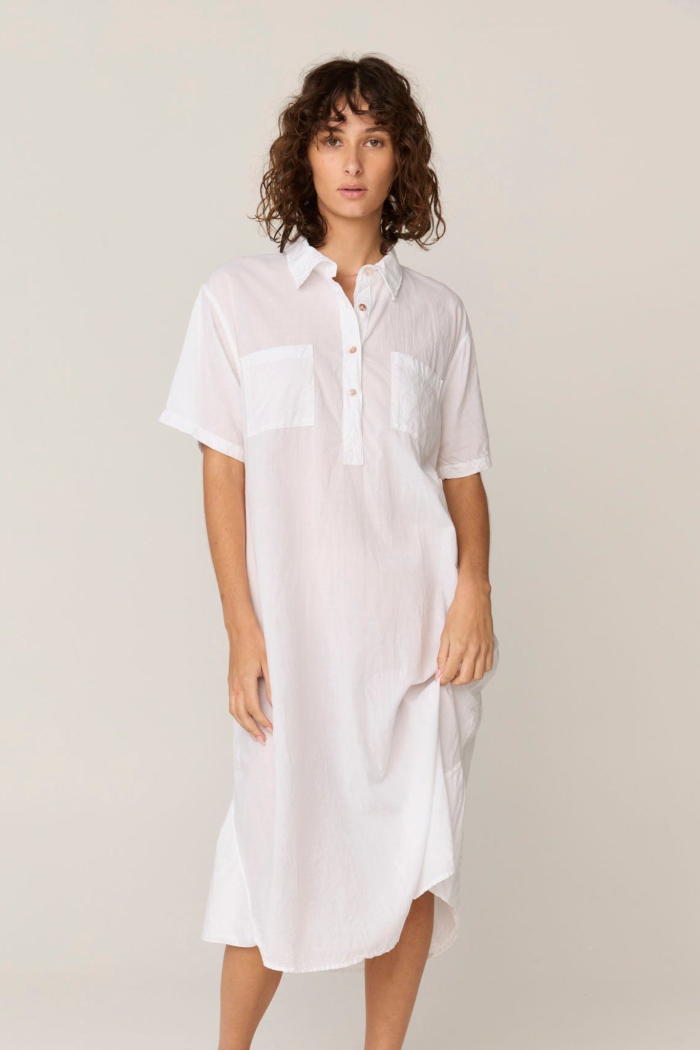 LALA SHIRT DRESS - BLANC