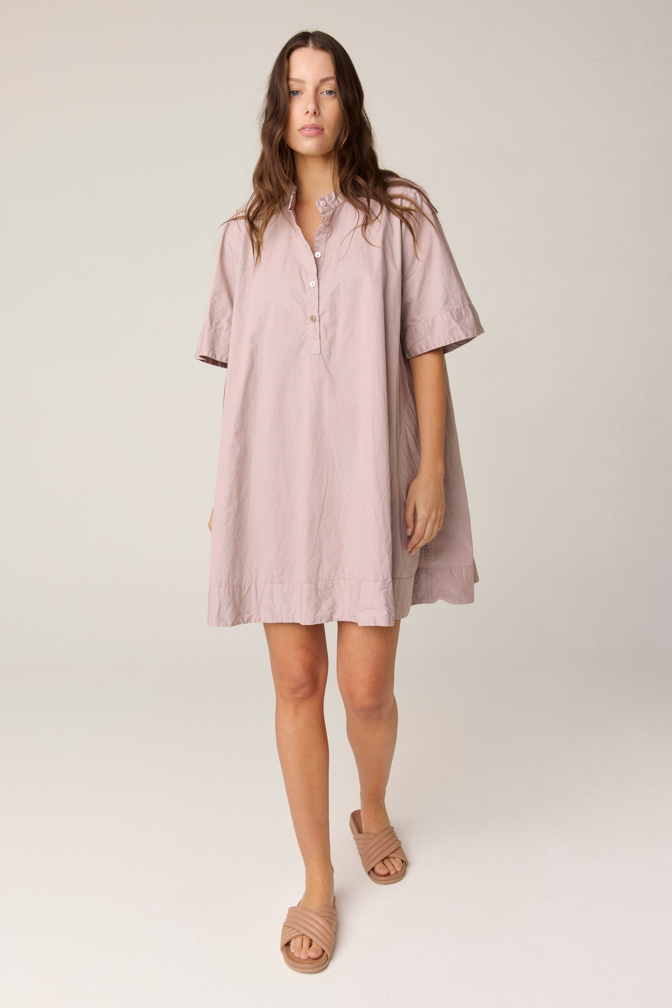 SHORE SHIRT DRESS - ROSY BROWN