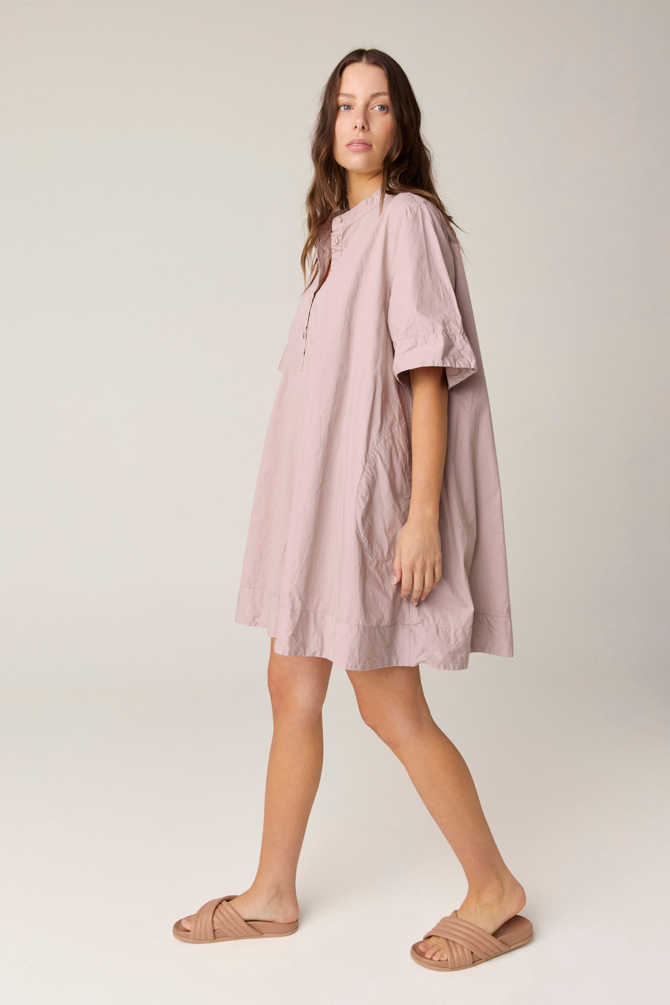 SHORE SHIRT DRESS - ROSY BROWN