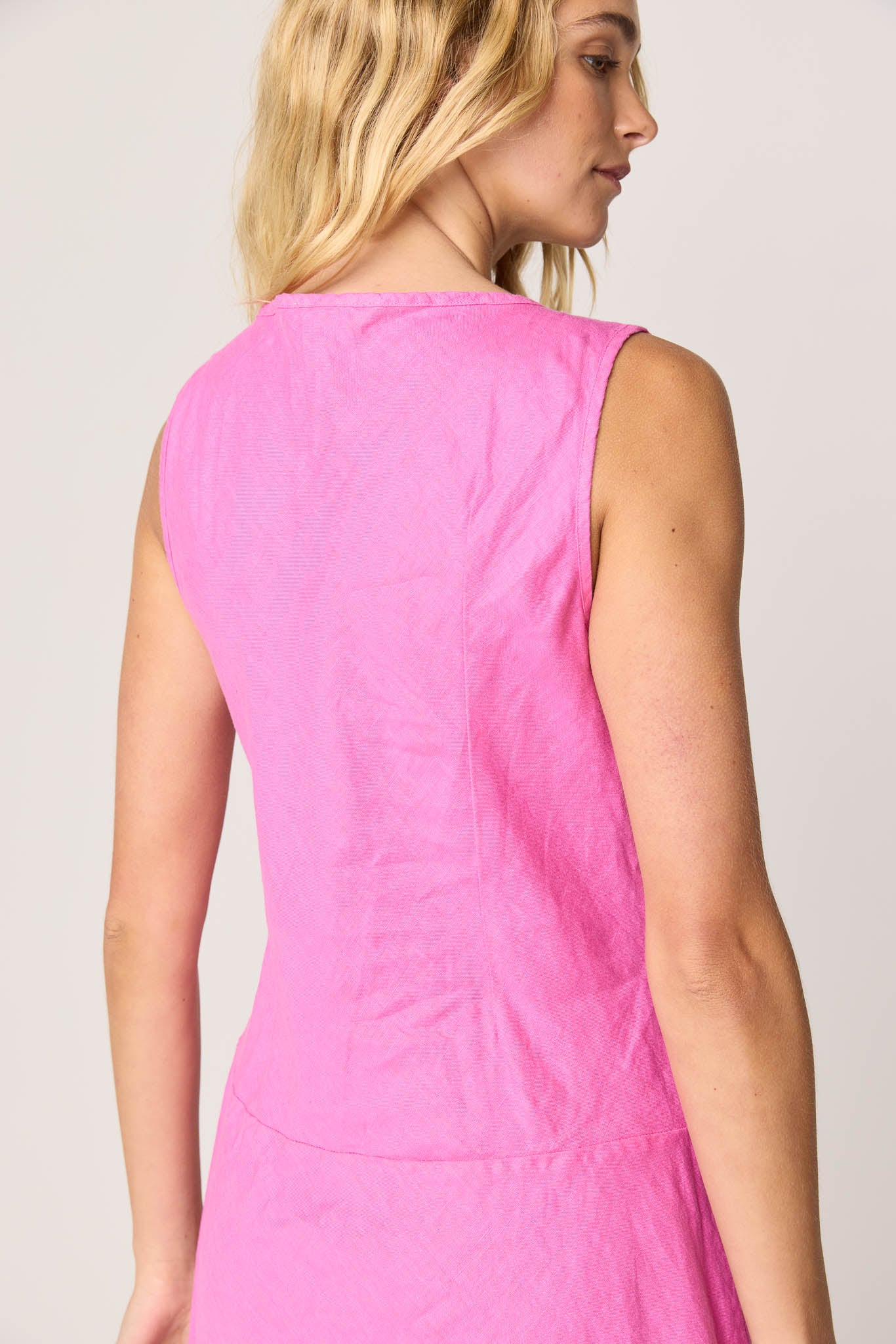 PALM BIAS DRESS - WATERMELON