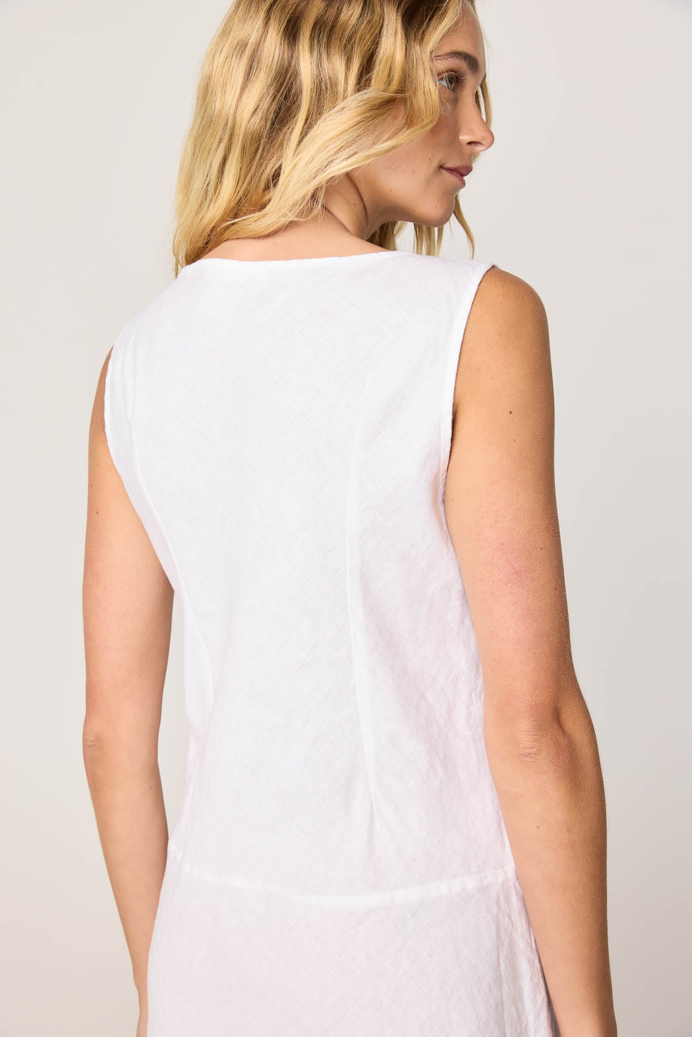 PALM BIAS DRESS - BLANC