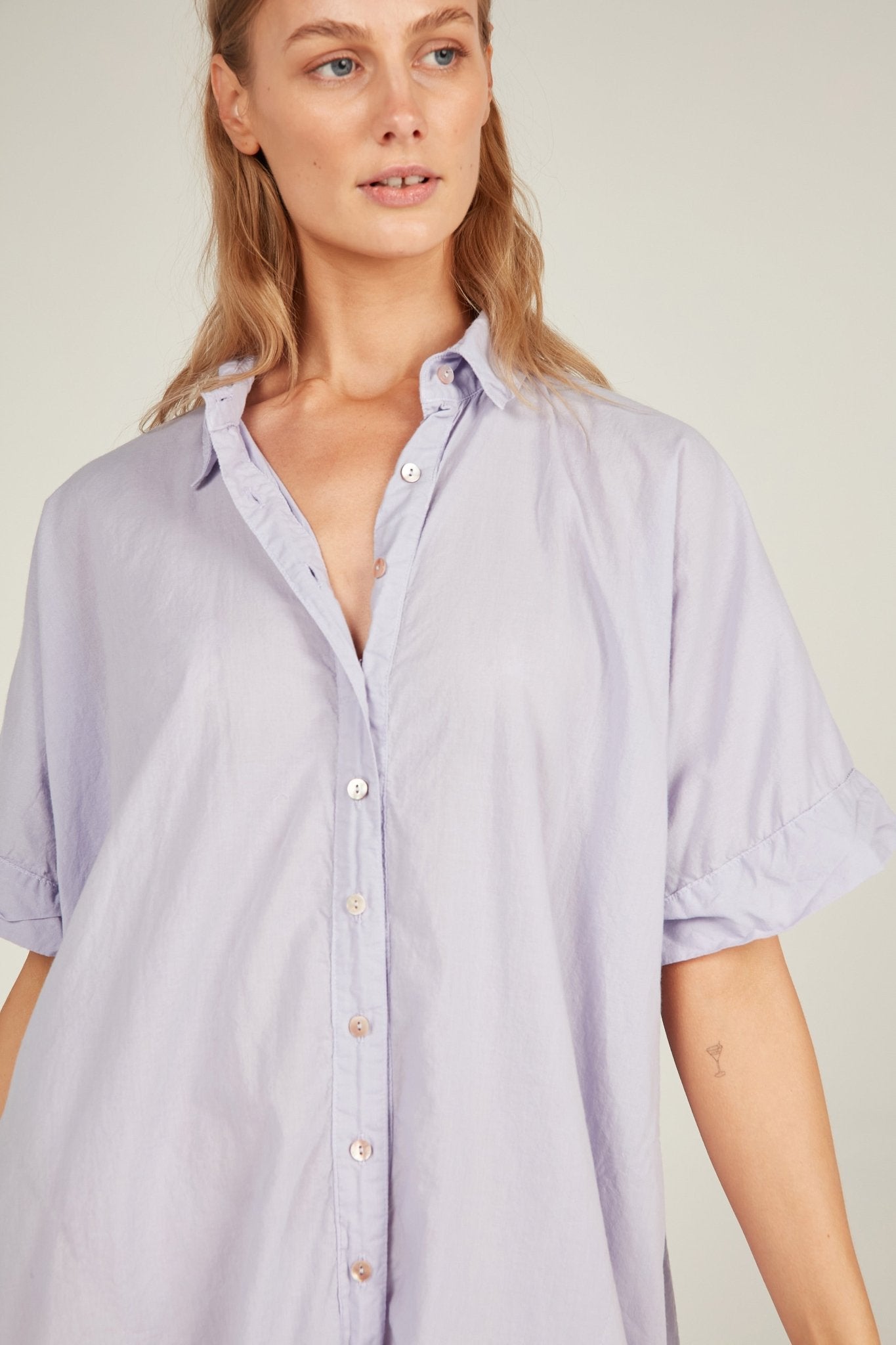 HOLIDAY SHIRT DRESS - LILAC - Primness