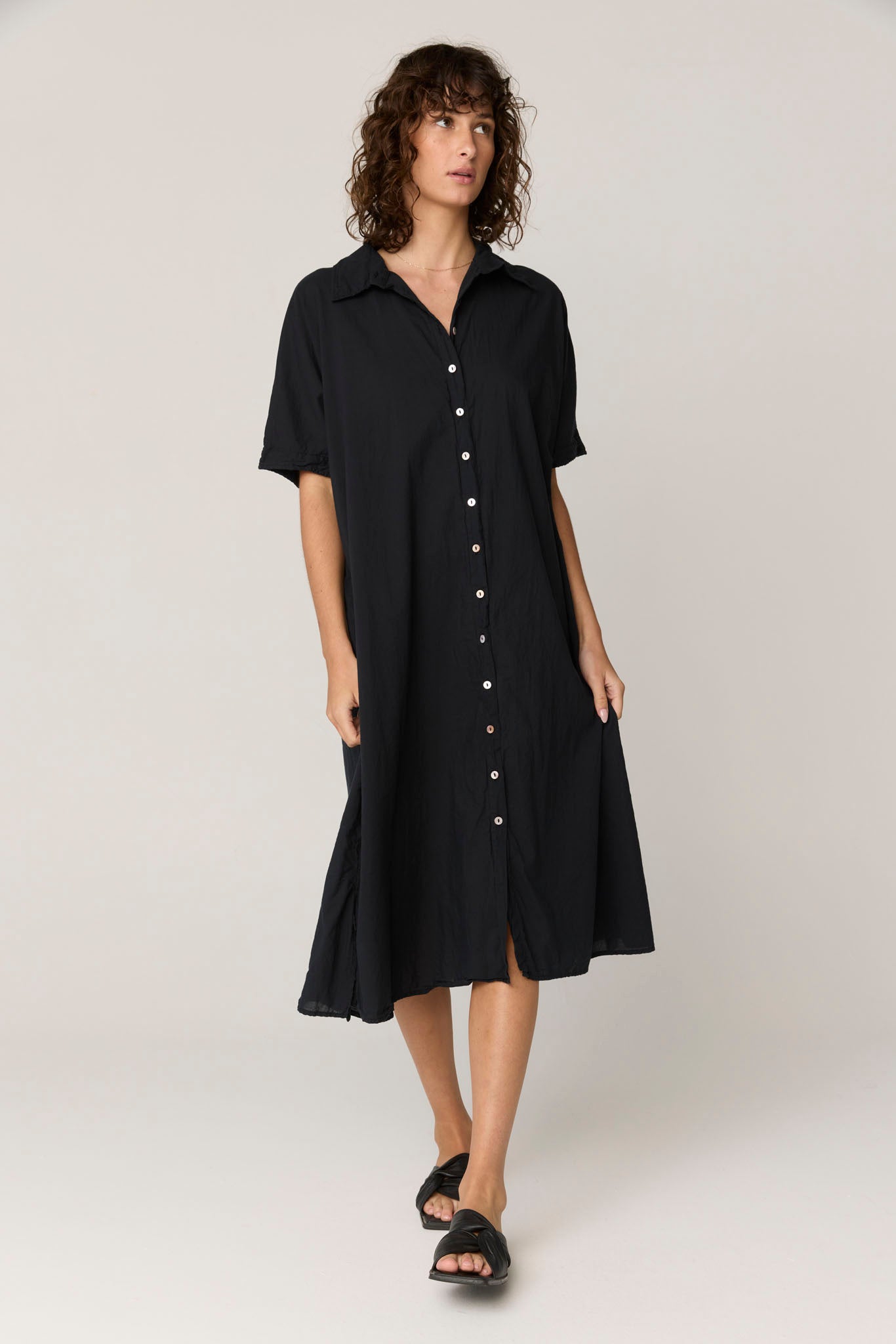 DEVOILE SHIRT DRESS - NOIR