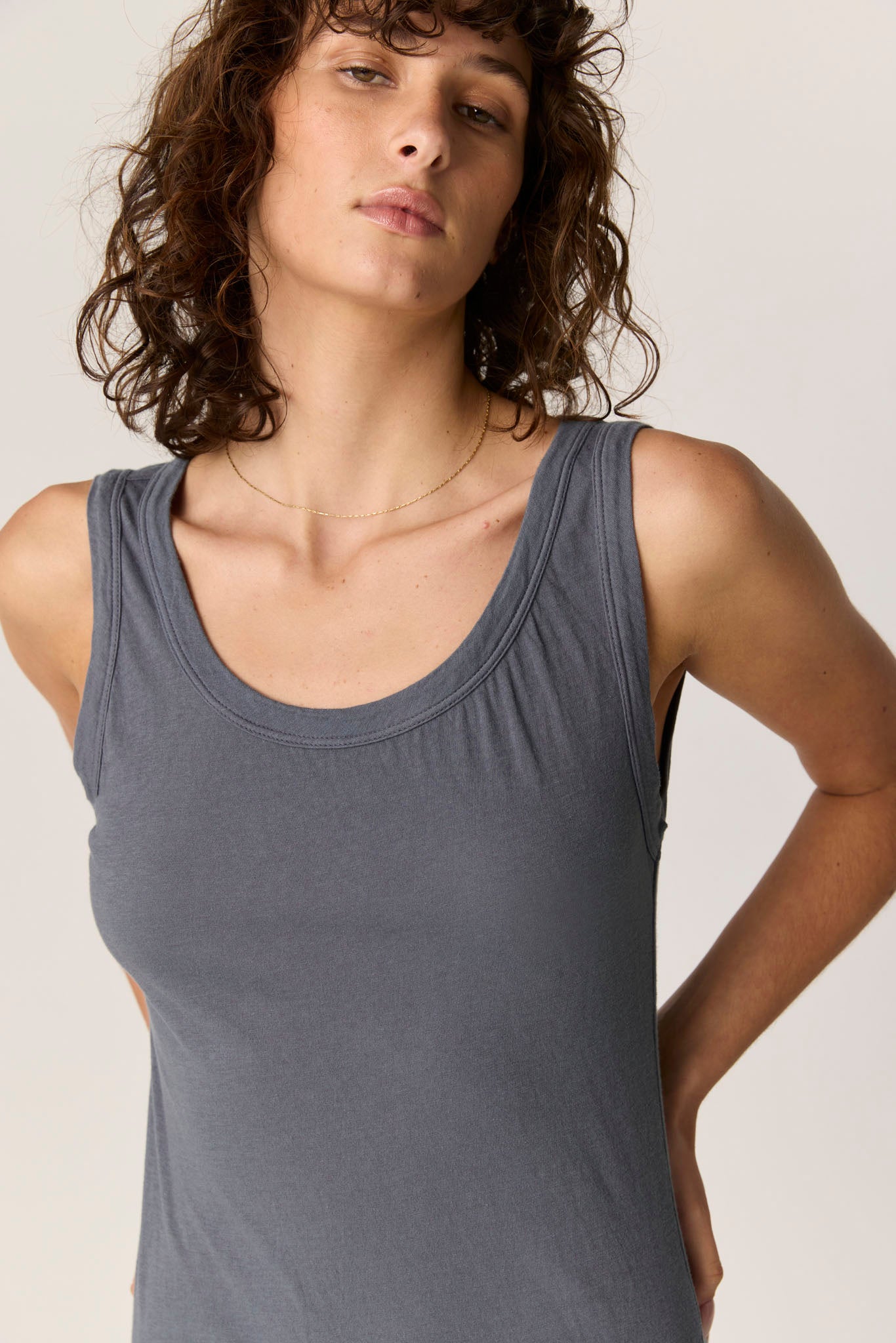 COASTY TANK DRESS - FOSSIL