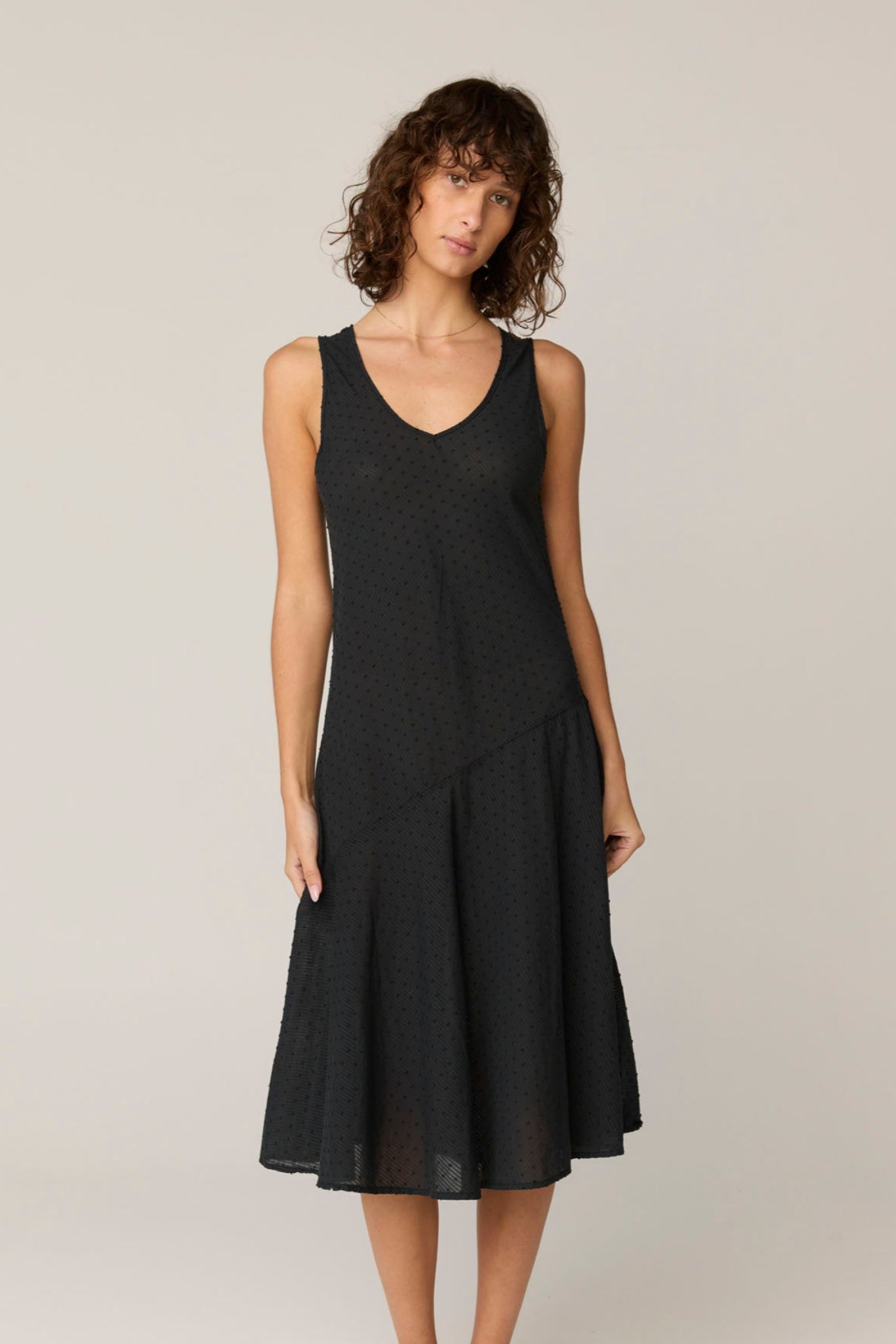 FLOCKY BIAS DRESS - NOIR