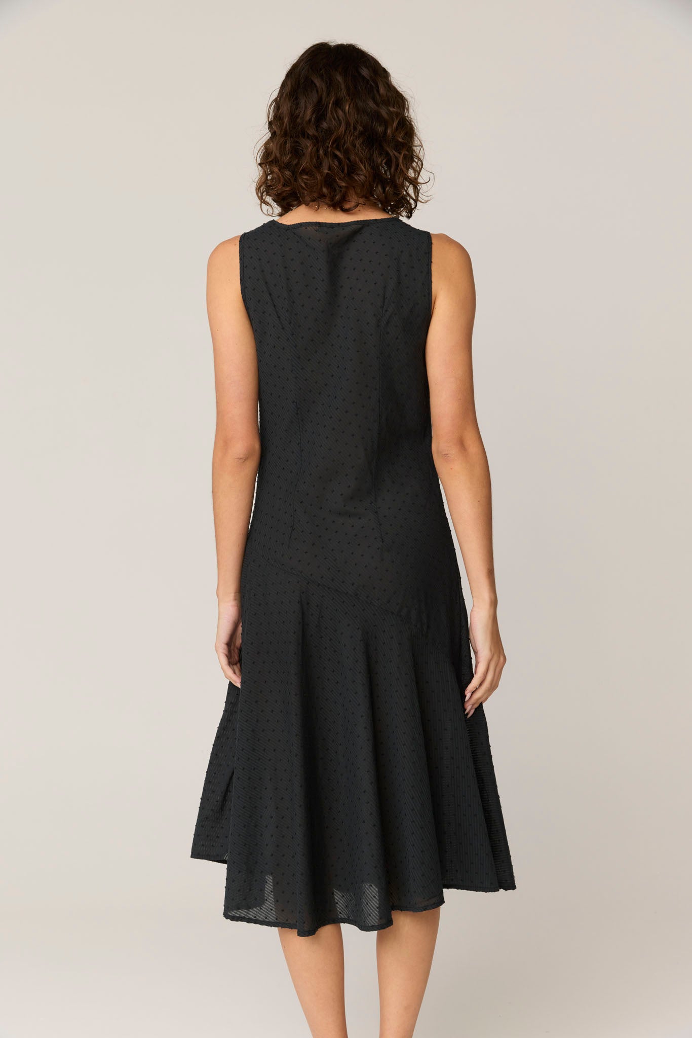 FLOCKY BIAS DRESS - NOIR