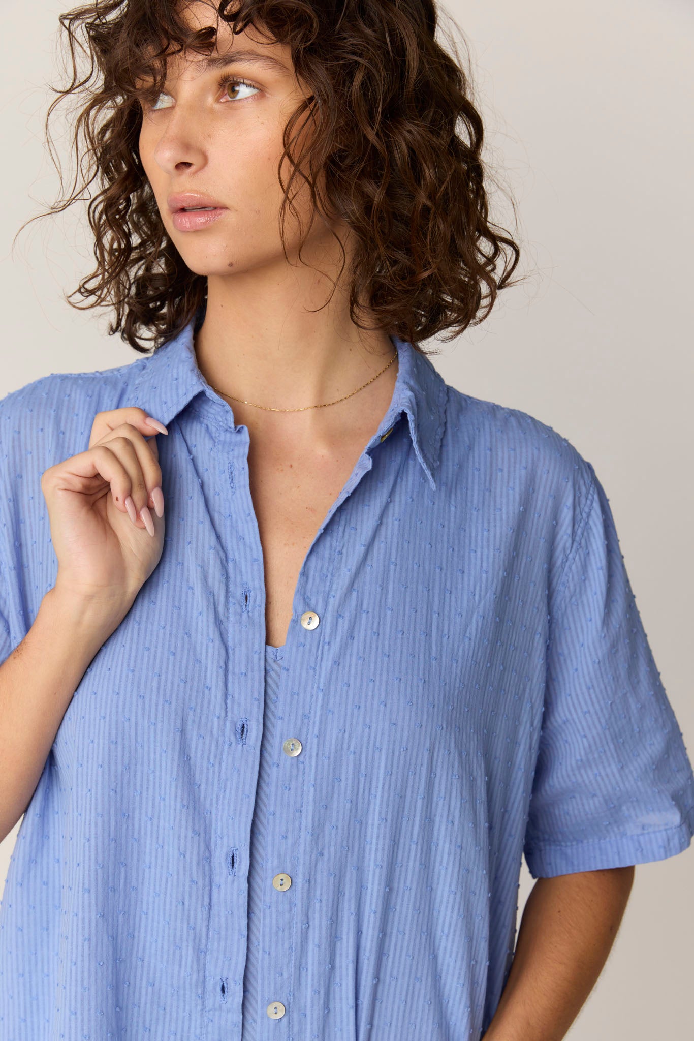 FLOCKY SHIRT - CORNFLOWER