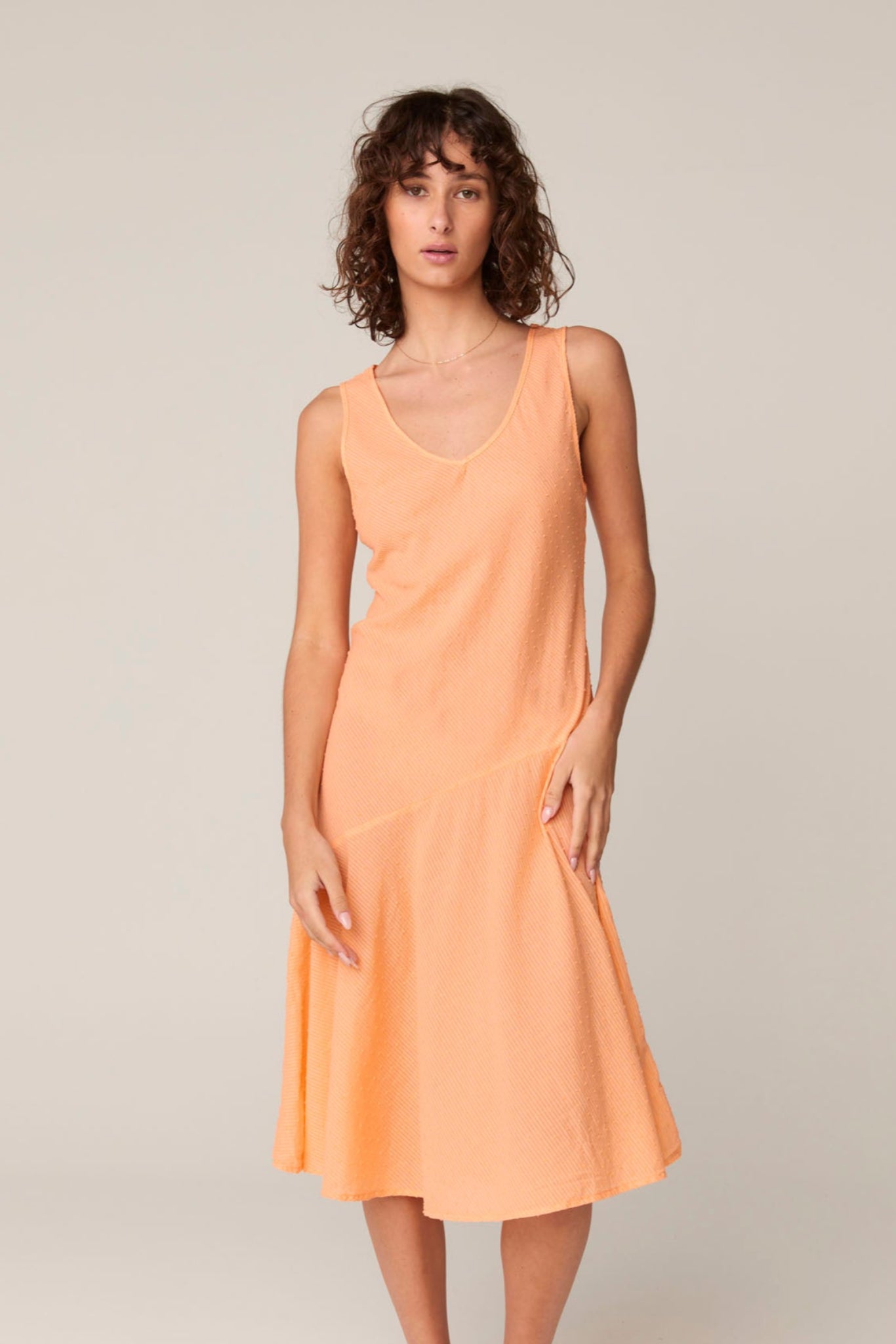 FLOCKY BIAS DRESS - SUNSHINE