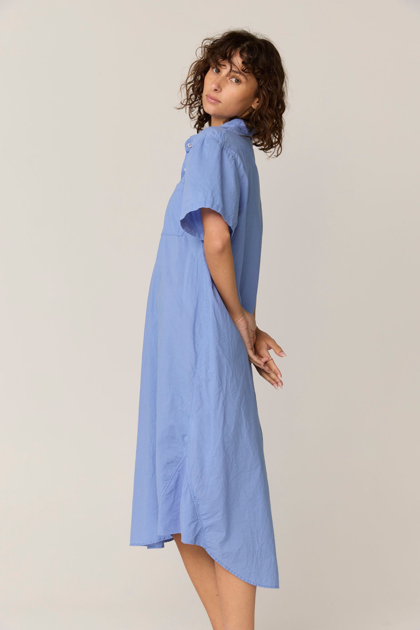 LALA SHIRT DRESS - CORNFLOWER