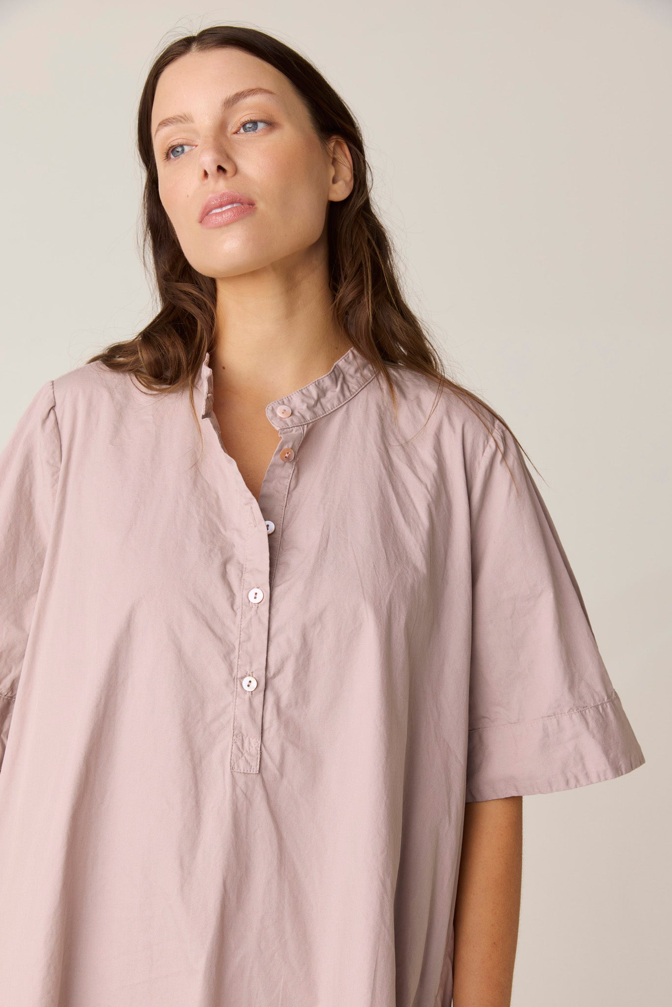 SHORE SHIRT DRESS - ROSY BROWN