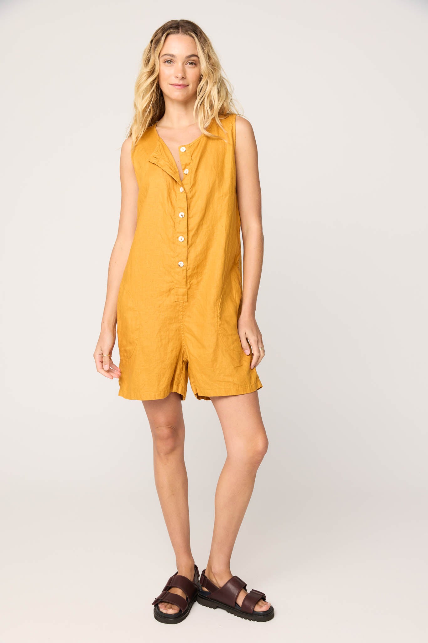 PALM JUMPSUIT - HONEY