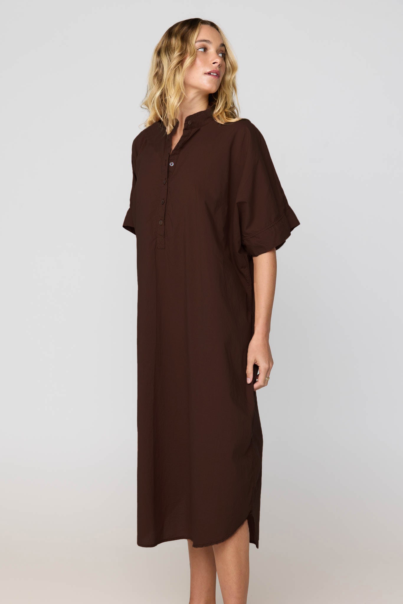 AVERY SHIRT DRESS - CHOCOLATE