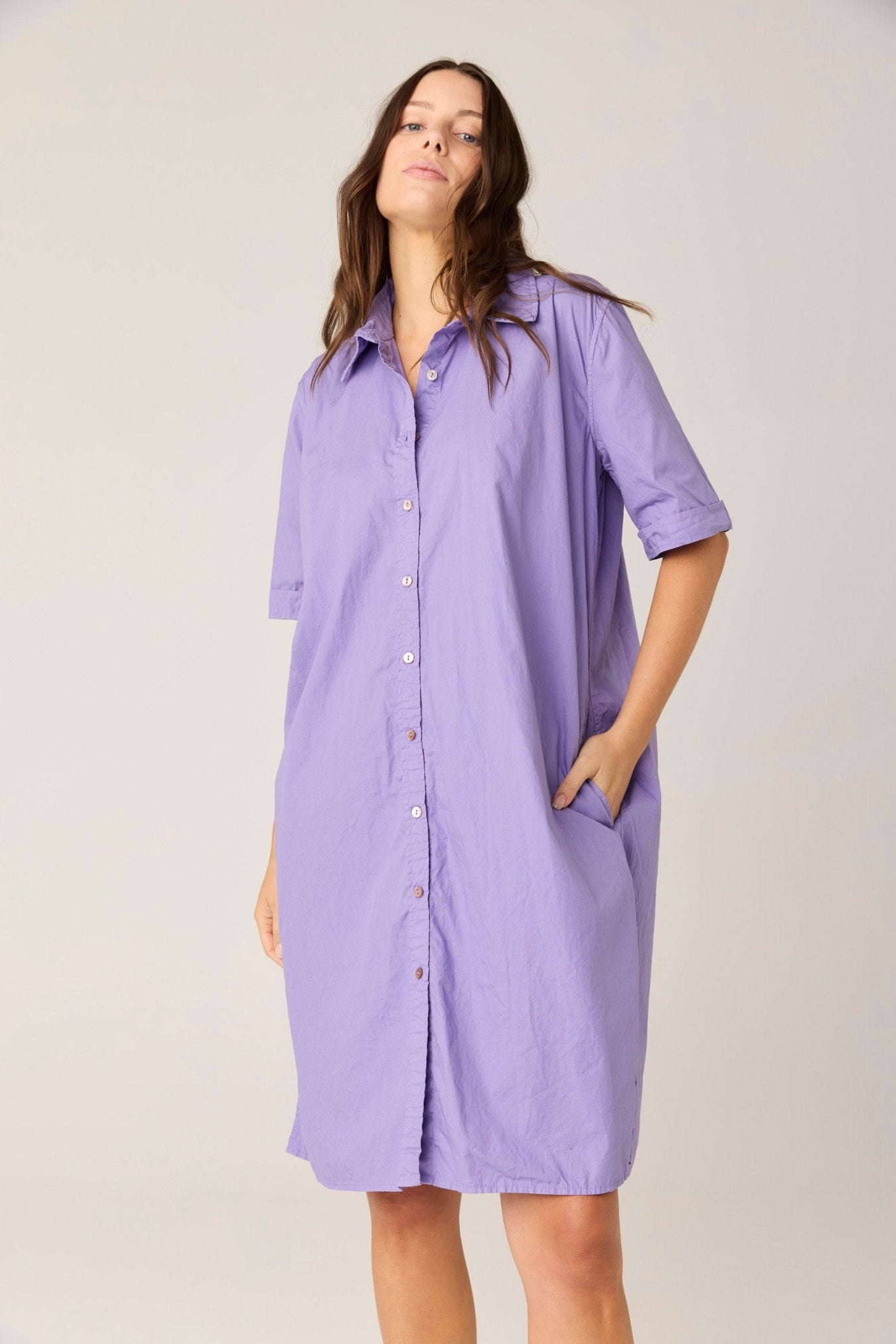 DENNI SHIRT DRESS - LAVENDAR (PRE - ORDER) - Primness