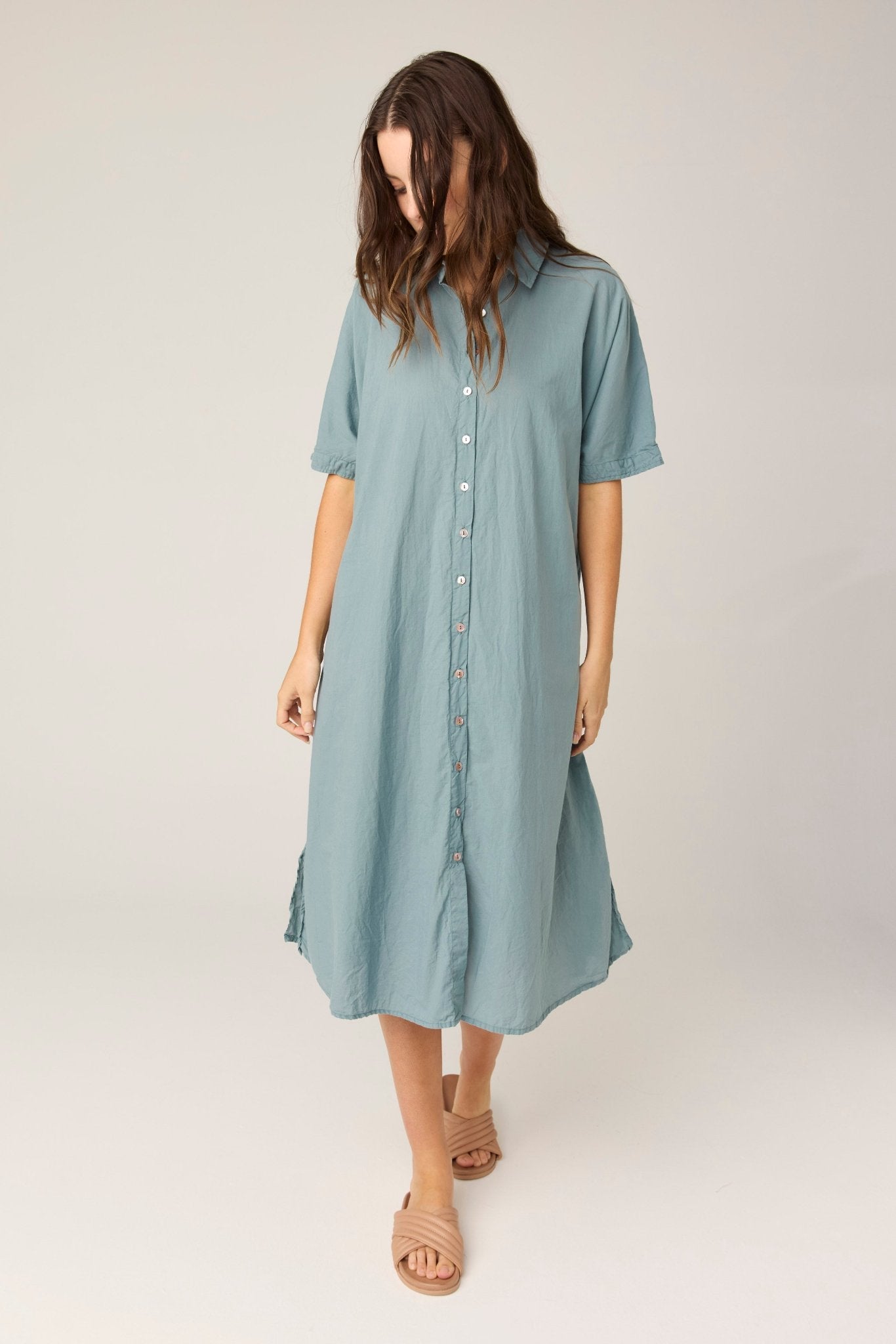 DEVOILE SHIRT DRESS - LAGOON (PRE - ORDER) - Primness