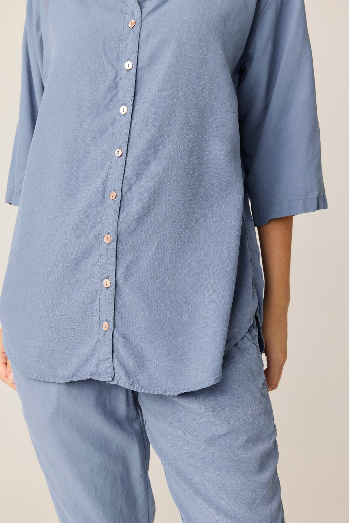 GRACIE SHIRT - CHALK BLUE (PRE - ORDER) - Primness