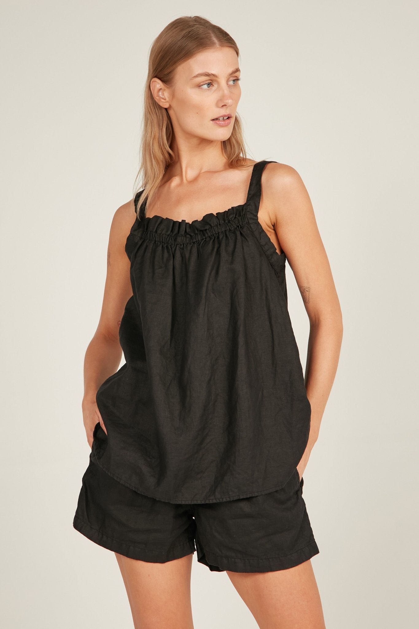 BEACHED SINGLET - NOIR - Primness